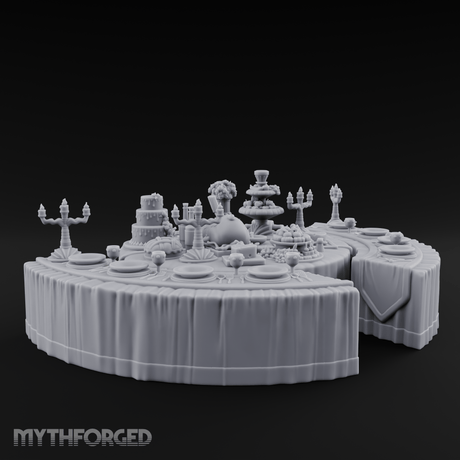 Opulent-Spread Banquet Table Display Miniature for Dungeons and Dragons, Pathfinder or other TTRPGs
