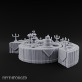 Opulent-Spread Banquet Table Display Miniature for Dungeons and Dragons, Pathfinder or other TTRPGs