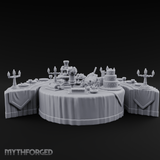 Opulent-Spread Banquet Table Display Miniature for Dungeons and Dragons, Pathfinder or other TTRPGs