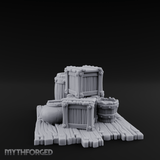 Dock-Side Cargo Crate Collection Miniature for Dungeons and Dragons, Pathfinder or other TTRPGs