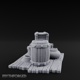 Dock-Side Cargo Crate Collection Miniature for Dungeons and Dragons, Pathfinder or other TTRPGs