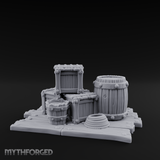 Dock-Side Cargo Crate Collection Miniature for Dungeons and Dragons, Pathfinder or other TTRPGs