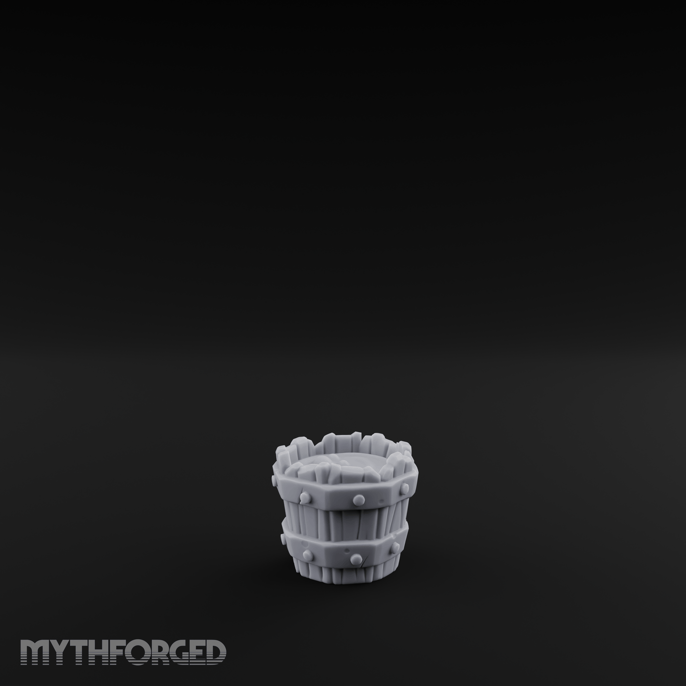 Iron-Banded Wooden Bucket Miniature for Dungeons and Dragons, Pathfinder or other TTRPGs