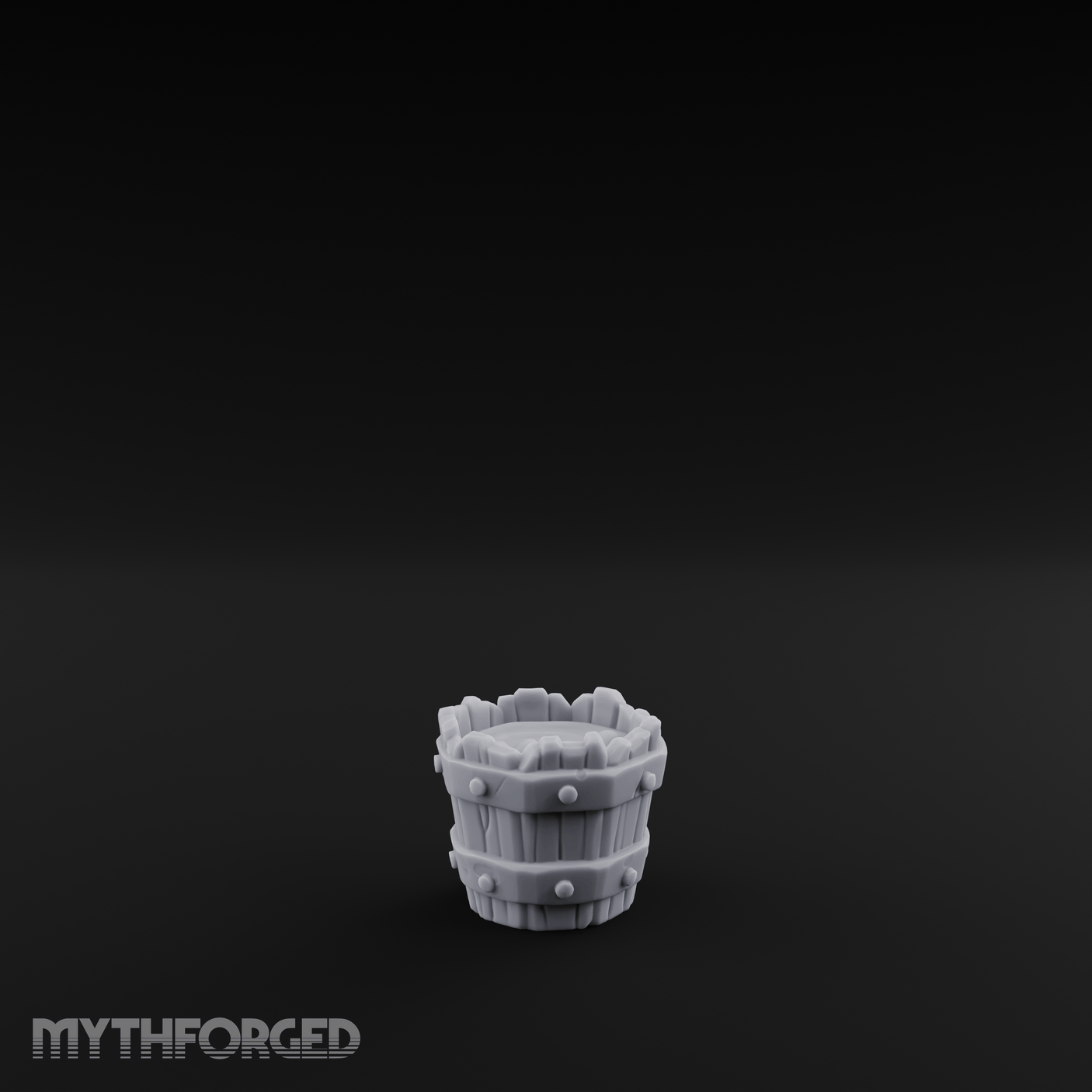 Iron-Banded Wooden Bucket Miniature for Dungeons and Dragons, Pathfinder or other TTRPGs