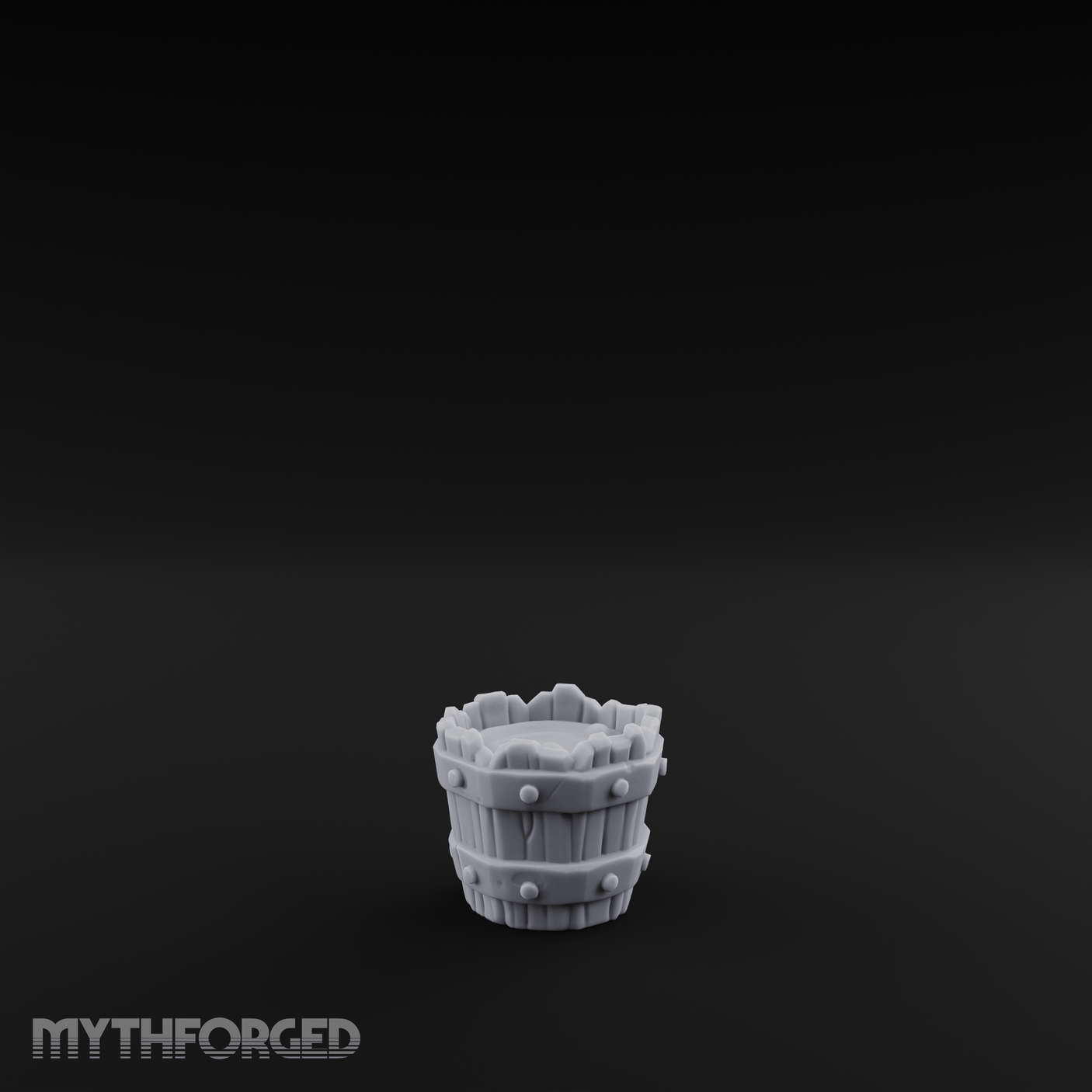 Iron-Banded Wooden Bucket Miniature for Dungeons and Dragons, Pathfinder or other TTRPGs