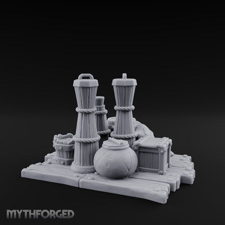 Rope-Cinched Butter Churn Collection Miniature for Dungeons and Dragons, Pathfinder or other TTRPGs