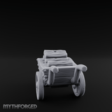 Log-Laden Merchant's Cart Miniature for Dungeons and Dragons, Pathfinder or other TTRPGs