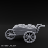 Overflowing Market Cart Miniature for Dungeons and Dragons, Pathfinder or other TTRPGs