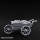Overflowing Market Cart Miniature for Dungeons and Dragons, Pathfinder or other TTRPGs