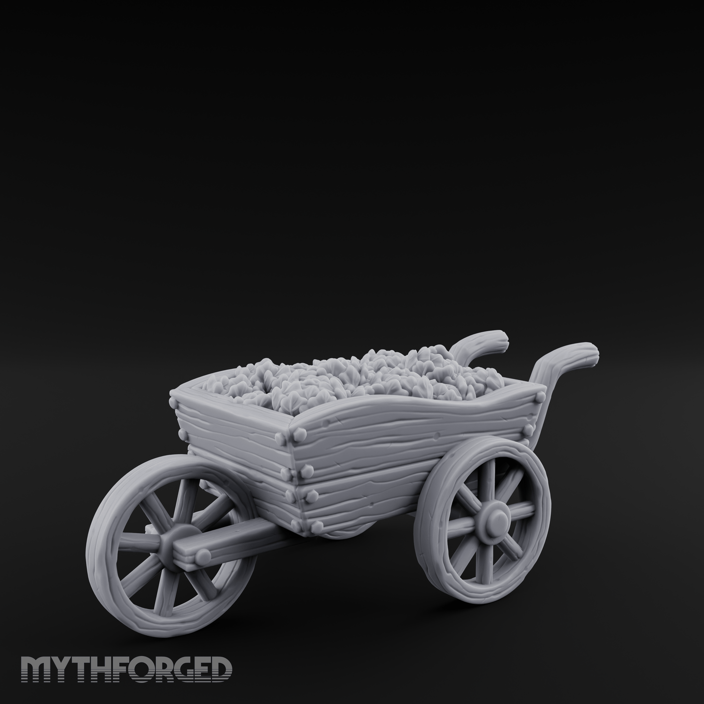 Overflowing Market Cart Miniature for Dungeons and Dragons, Pathfinder or other TTRPGs
