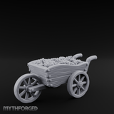 Overflowing Market Cart Miniature for Dungeons and Dragons, Pathfinder or other TTRPGs