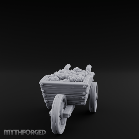 Overflowing Market Cart Miniature for Dungeons and Dragons, Pathfinder or other TTRPGs