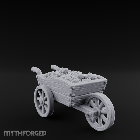 Overflowing Market Cart Miniature for Dungeons and Dragons, Pathfinder or other TTRPGs
