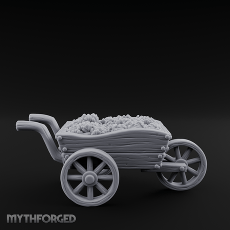 Overflowing Market Cart Miniature for Dungeons and Dragons, Pathfinder or other TTRPGs