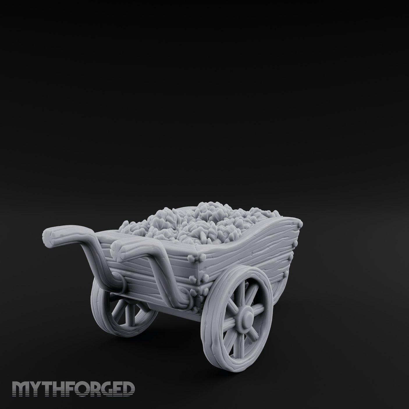Overflowing Market Cart Miniature for Dungeons and Dragons, Pathfinder or other TTRPGs