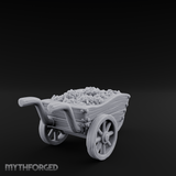 Overflowing Market Cart Miniature for Dungeons and Dragons, Pathfinder or other TTRPGs