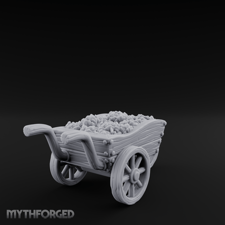 Overflowing Market Cart Miniature for Dungeons and Dragons, Pathfinder or other TTRPGs