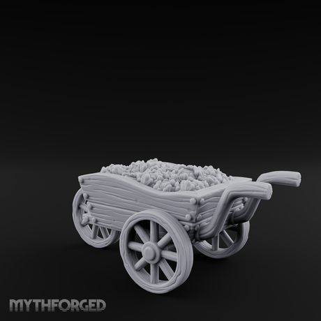 Overflowing Market Cart Miniature for Dungeons and Dragons, Pathfinder or other TTRPGs
