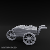 Overflowing Market Cart Miniature for Dungeons and Dragons, Pathfinder or other TTRPGs