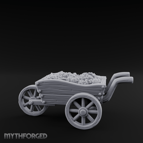 Overflowing Market Cart Miniature for Dungeons and Dragons, Pathfinder or other TTRPGs