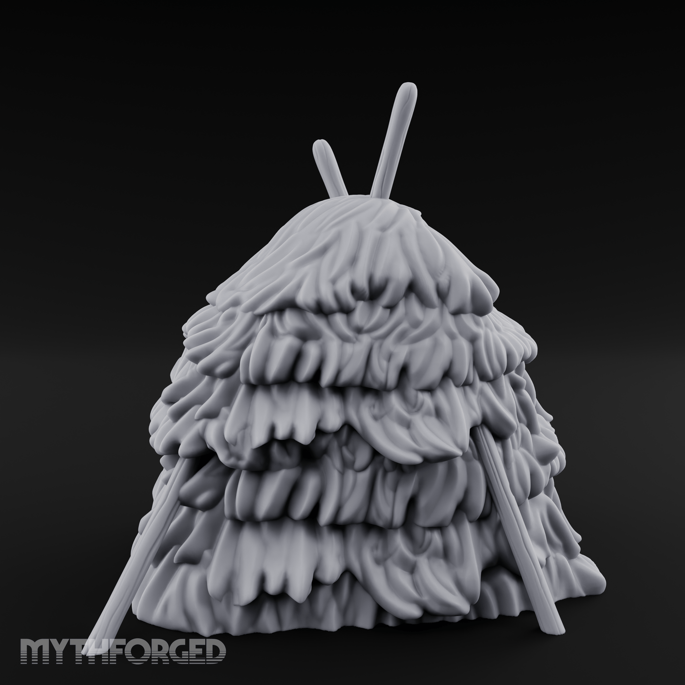 Twig-Legged Haystack Shelter Miniature for Dungeons and Dragons, Pathfinder or other TTRPGs
