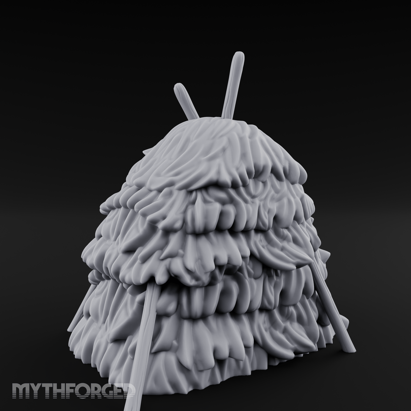 Twig-Legged Haystack Shelter Miniature for Dungeons and Dragons, Pathfinder or other TTRPGs
