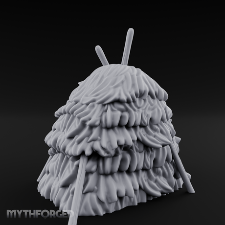 Twig-Legged Haystack Shelter Miniature for Dungeons and Dragons, Pathfinder or other TTRPGs