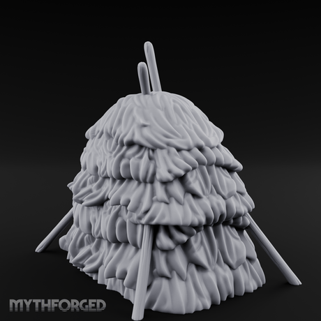 Twig-Legged Haystack Shelter Miniature for Dungeons and Dragons, Pathfinder or other TTRPGs