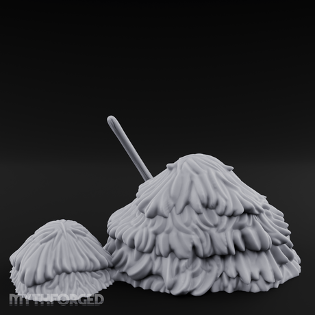 Pitchfork-Pierced Hay Pile Miniature for Dungeons and Dragons, Pathfinder or other TTRPGs