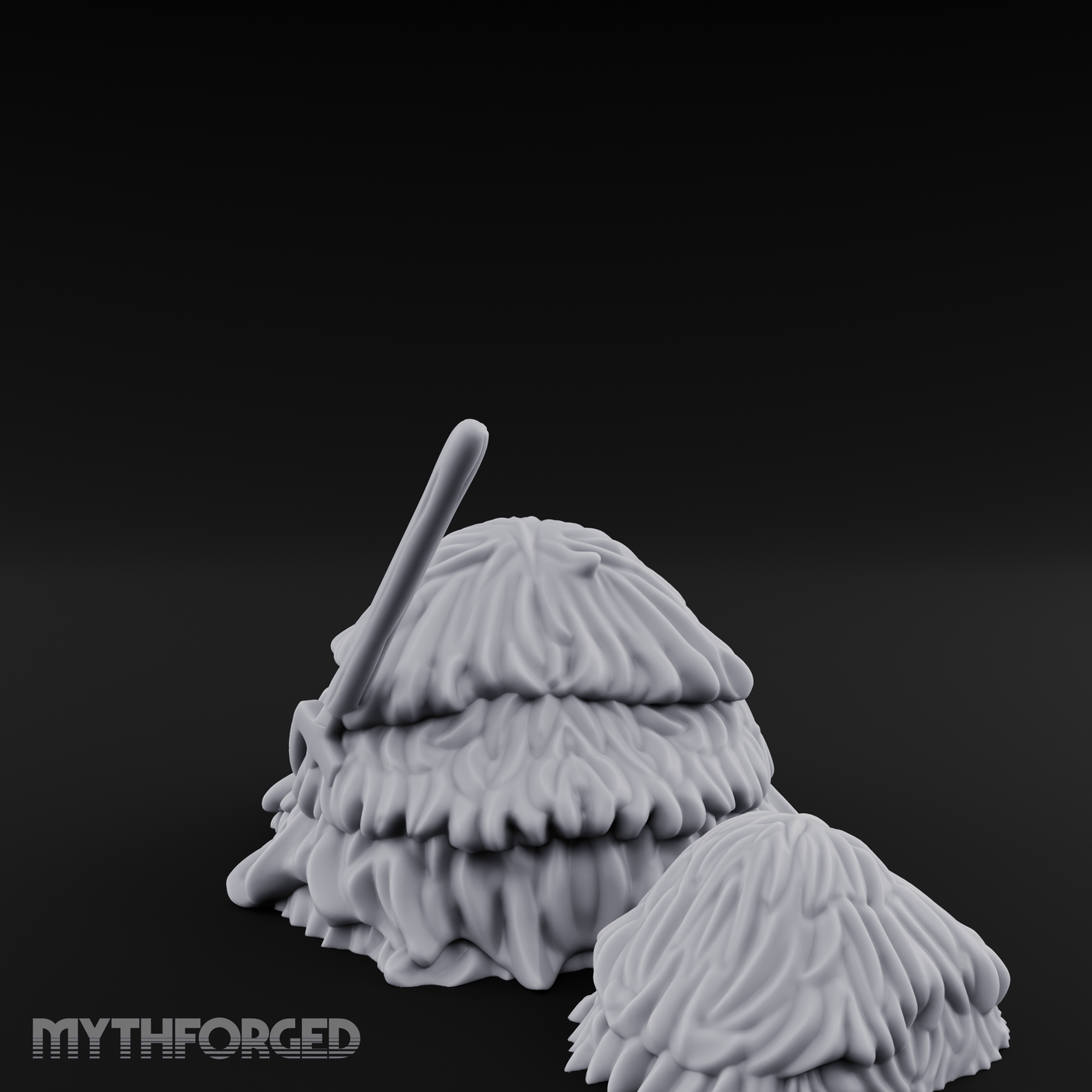 Pitchfork-Pierced Hay Pile Miniature for Dungeons and Dragons, Pathfinder or other TTRPGs