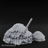Pitchfork-Pierced Hay Pile Miniature for Dungeons and Dragons, Pathfinder or other TTRPGs
