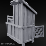 Roost-Topped Farmstead Hen House Miniature for Dungeons and Dragons, Pathfinder or other TTRPGs