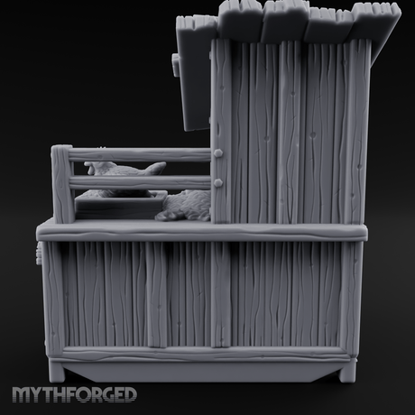 Roost-Topped Farmstead Hen House Miniature for Dungeons and Dragons, Pathfinder or other TTRPGs