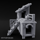 Roost-Topped Farmstead Hen House Miniature for Dungeons and Dragons, Pathfinder or other TTRPGs