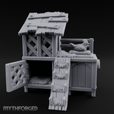 Roost-Topped Farmstead Hen House Miniature for Dungeons and Dragons, Pathfinder or other TTRPGs