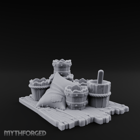 Straw-Stuffed Grain Sack Cluster Miniature for Dungeons and Dragons, Pathfinder or other TTRPGs