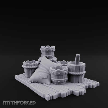Straw-Stuffed Grain Sack Cluster Miniature for Dungeons and Dragons, Pathfinder or other TTRPGs