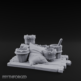 Straw-Stuffed Grain Sack Cluster Miniature for Dungeons and Dragons, Pathfinder or other TTRPGs