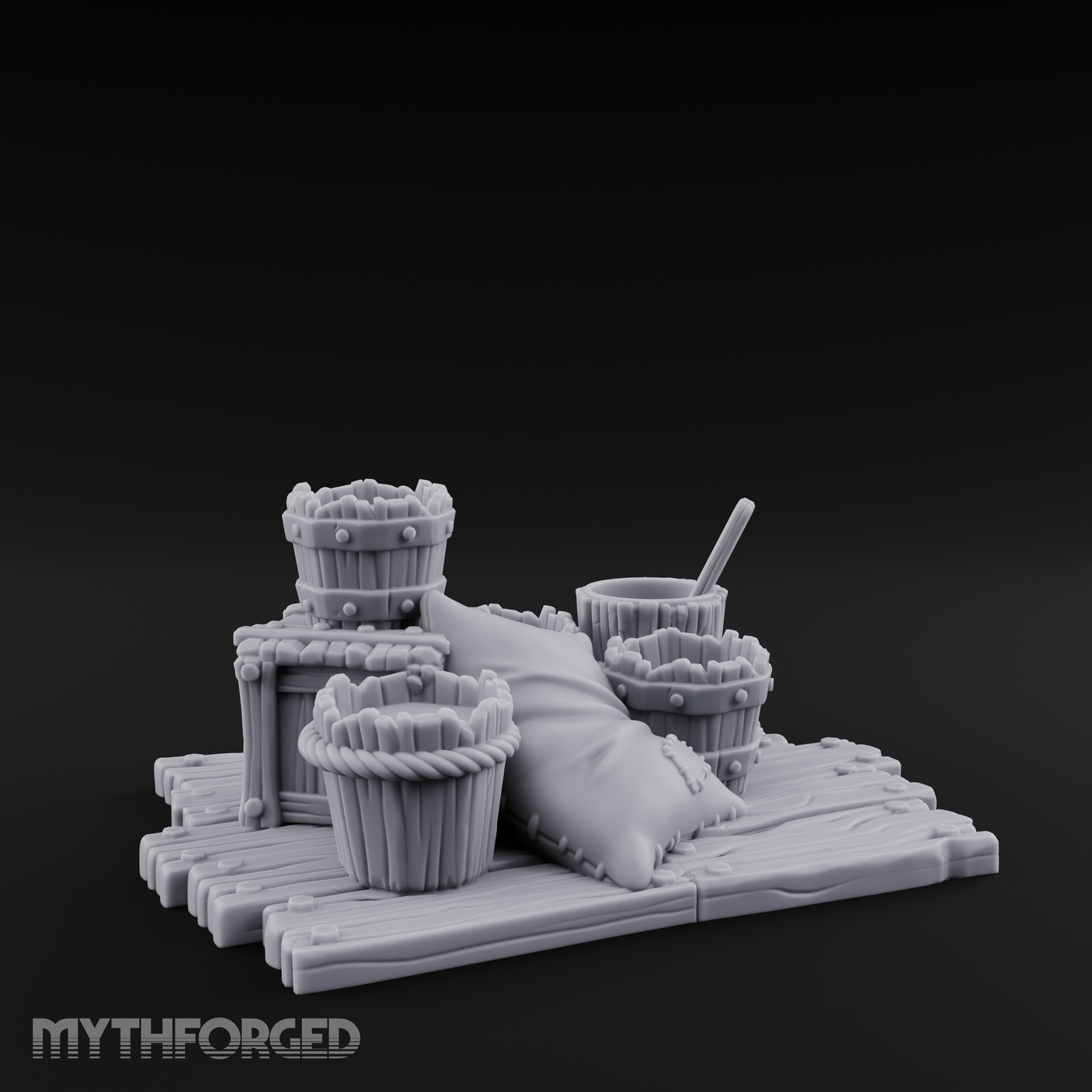 Straw-Stuffed Grain Sack Cluster Miniature for Dungeons and Dragons, Pathfinder or other TTRPGs
