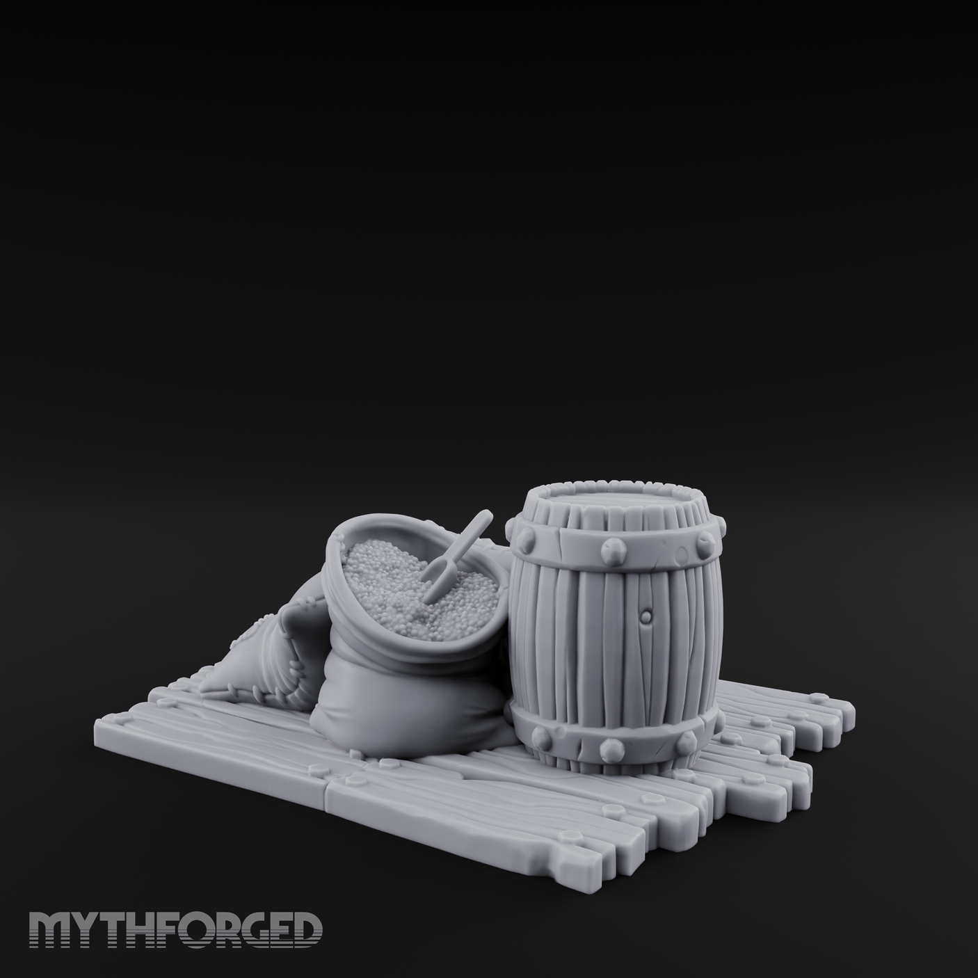 Burlap-Bound Merchant Supply Sacks Miniature for Dungeons and Dragons, Pathfinder or other TTRPGs