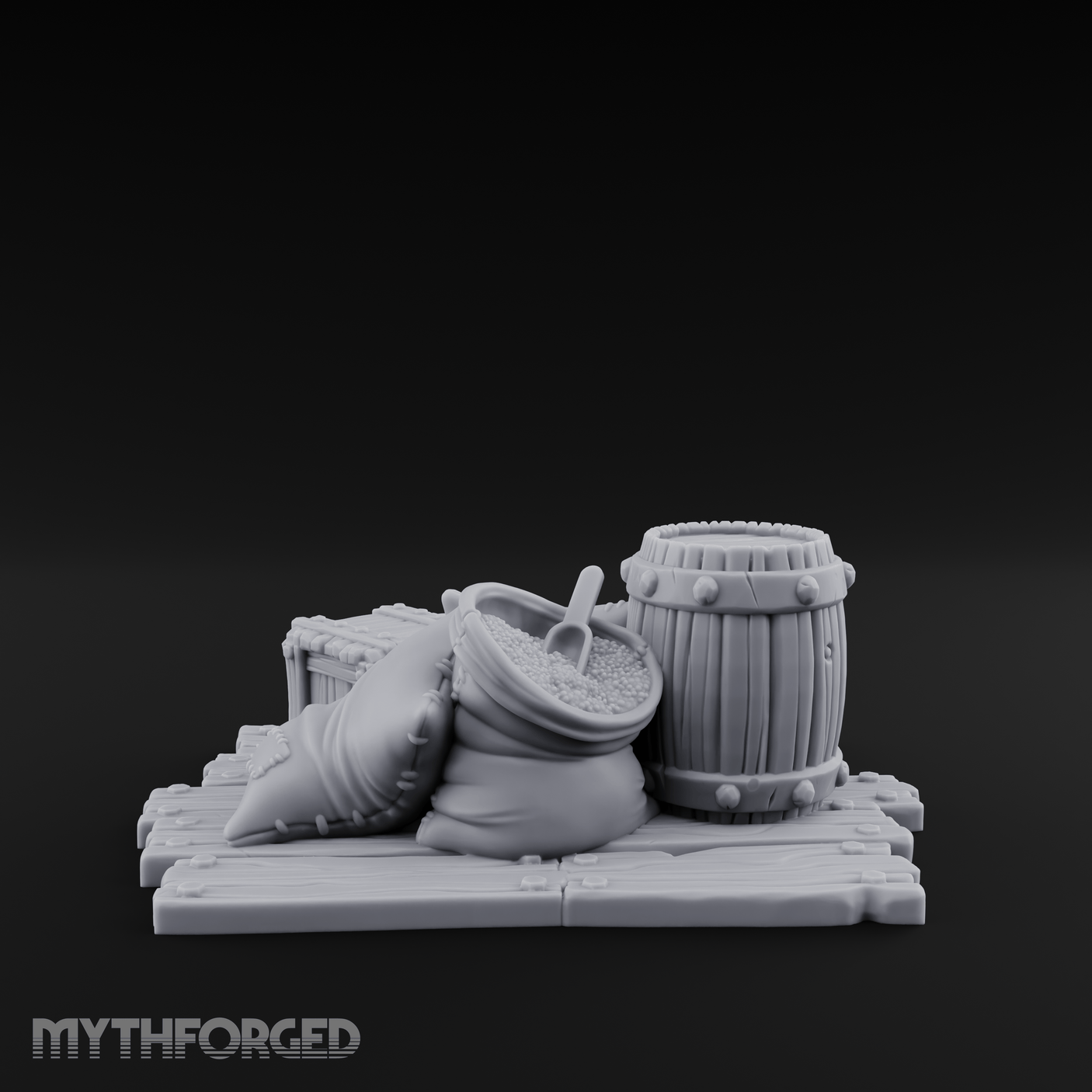 Burlap-Bound Merchant Supply Sacks Miniature for Dungeons and Dragons, Pathfinder or other TTRPGs