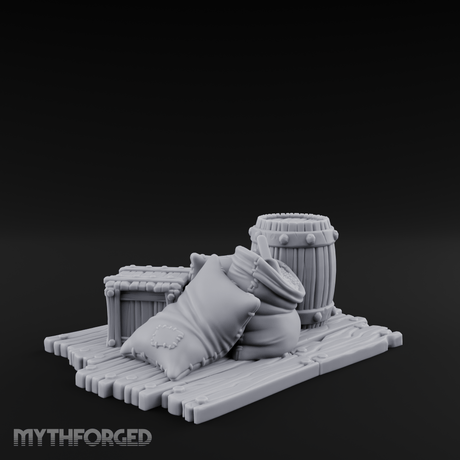 Burlap-Bound Merchant Supply Sacks Miniature for Dungeons and Dragons, Pathfinder or other TTRPGs