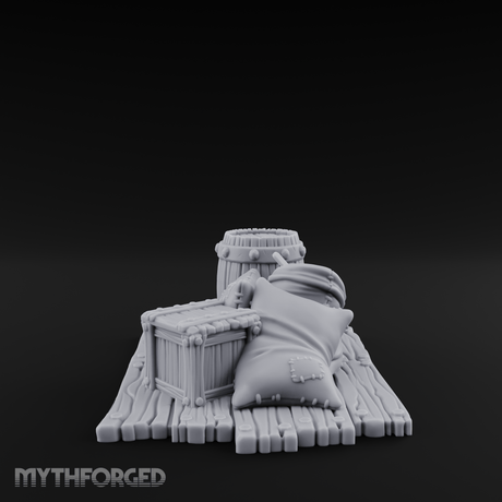 Burlap-Bound Merchant Supply Sacks Miniature for Dungeons and Dragons, Pathfinder or other TTRPGs