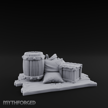 Burlap-Bound Merchant Supply Sacks Miniature for Dungeons and Dragons, Pathfinder or other TTRPGs