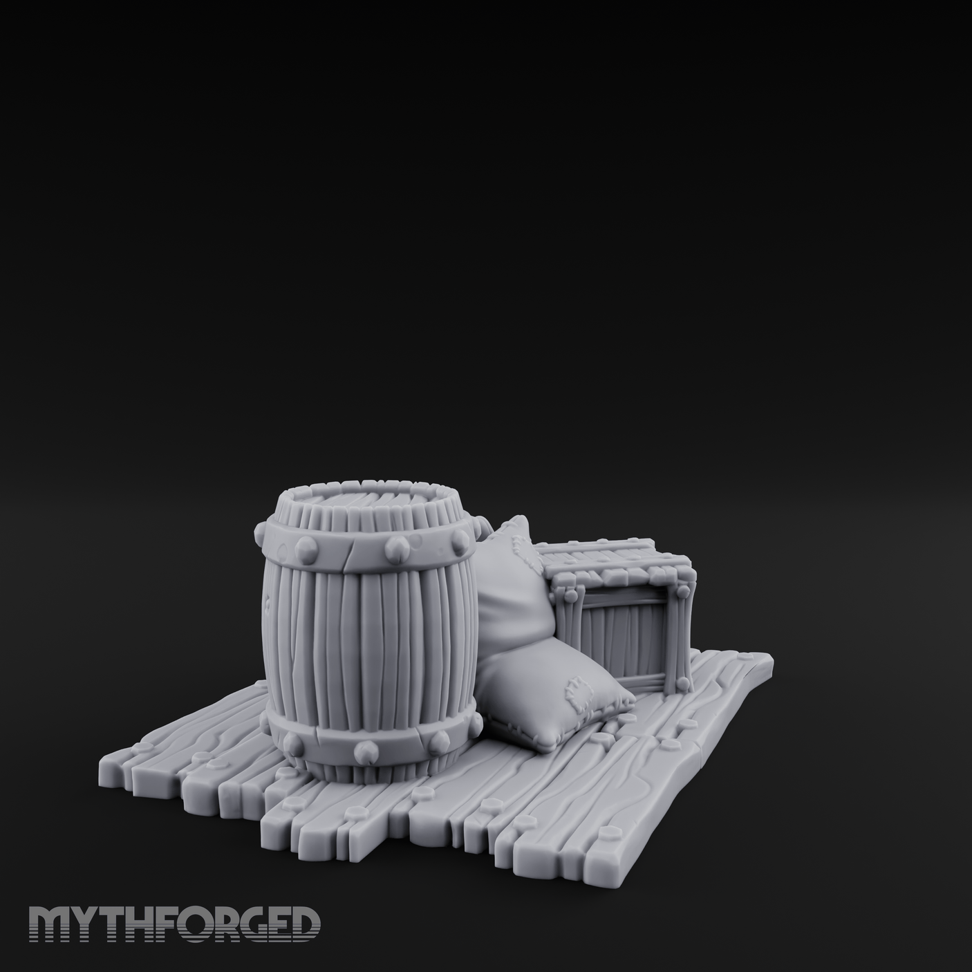 Burlap-Bound Merchant Supply Sacks Miniature for Dungeons and Dragons, Pathfinder or other TTRPGs