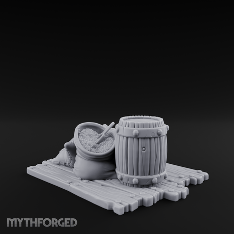 Burlap-Bound Merchant Supply Sacks Miniature for Dungeons and Dragons, Pathfinder or other TTRPGs