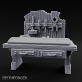 Tool-Hung Craftsman's Workbench Miniature for Dungeons and Dragons, Pathfinder or other TTRPGs