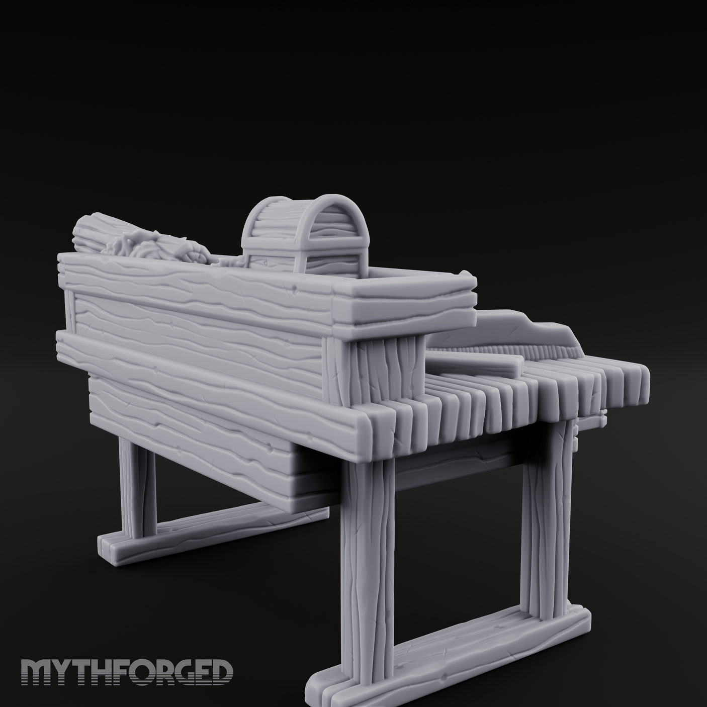 Supply-Laden Woodworker's Bench Miniature for Dungeons and Dragons, Pathfinder or other TTRPGs