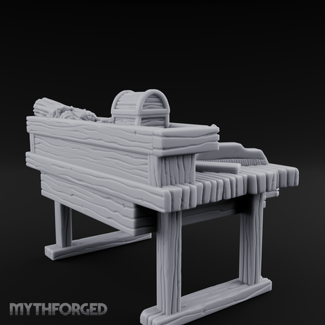 Supply-Laden Woodworker's Bench Miniature for Dungeons and Dragons, Pathfinder or other TTRPGs