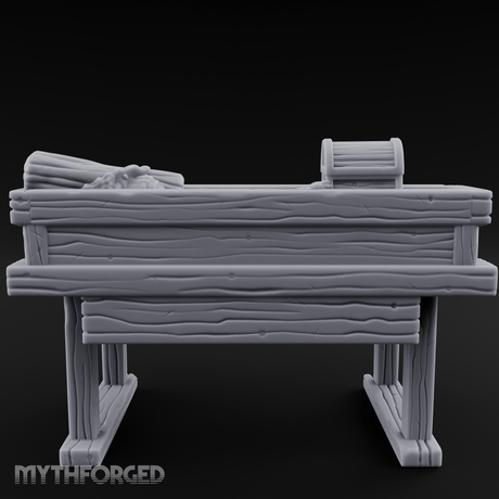 Supply-Laden Woodworker's Bench Miniature for Dungeons and Dragons, Pathfinder or other TTRPGs